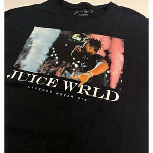Juice Wrld World OFFICIAL Legends Never Die Black T-Shirt LARGE Hip Hop Rap Tee